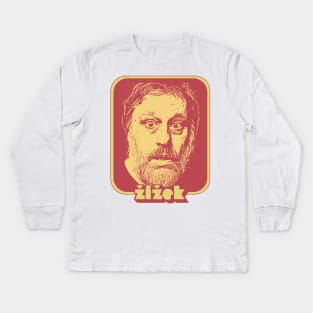 Slavoj Žižek // Retro Styled Fan Design Kids Long Sleeve T-Shirt